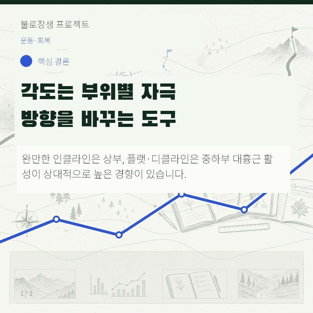 각도는 부위별 자극 방향을 바꾸는 도구