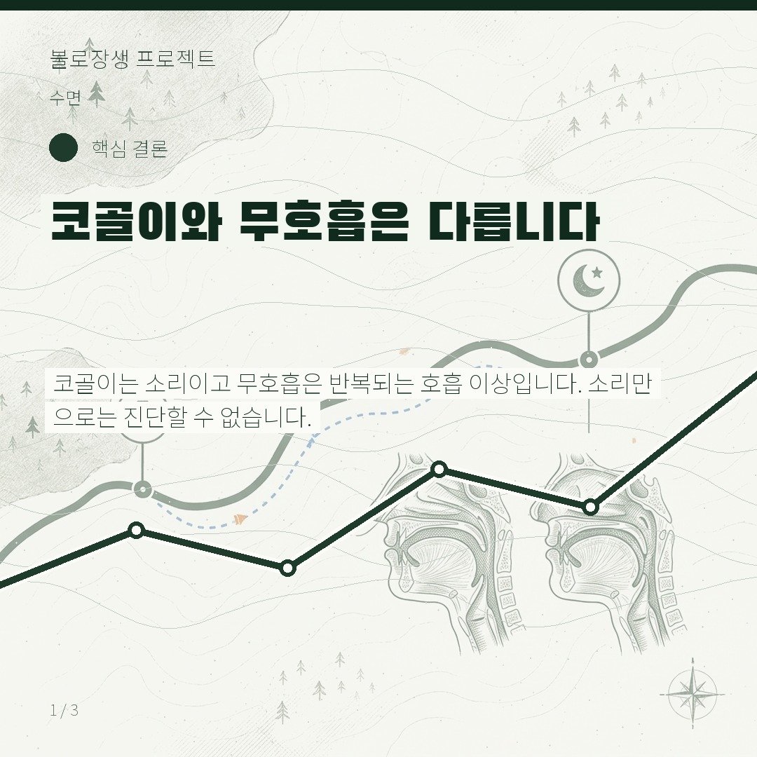 코골이와 무호흡은 다릅니다