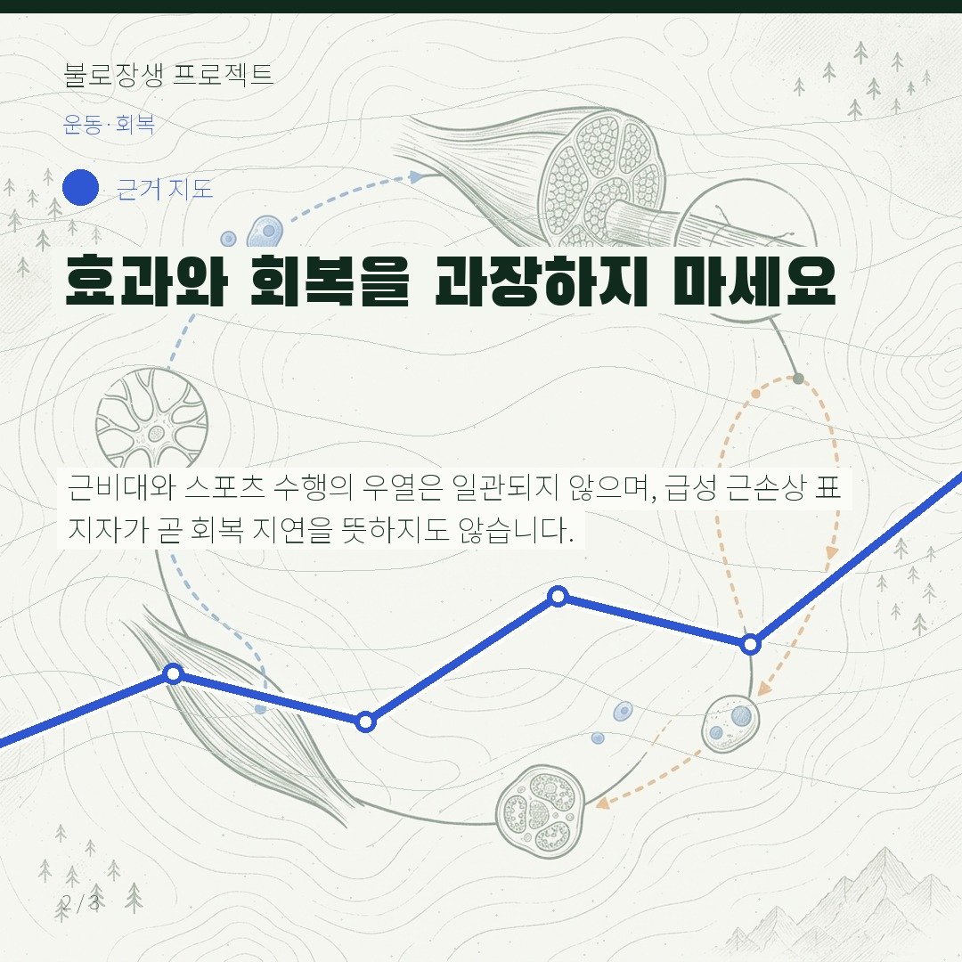 효과와 회복을 과장하지 마세요