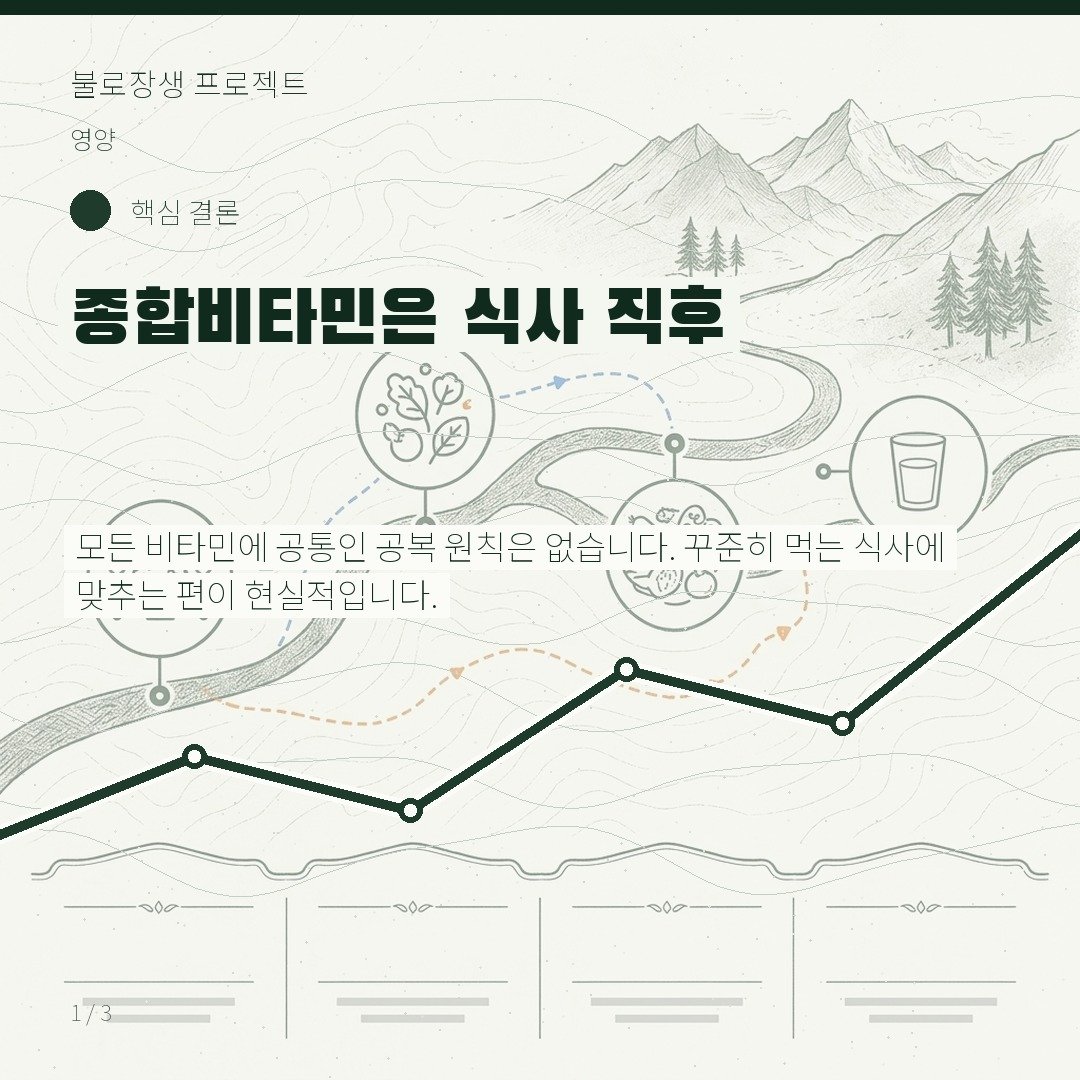 종합비타민은 식사 직후