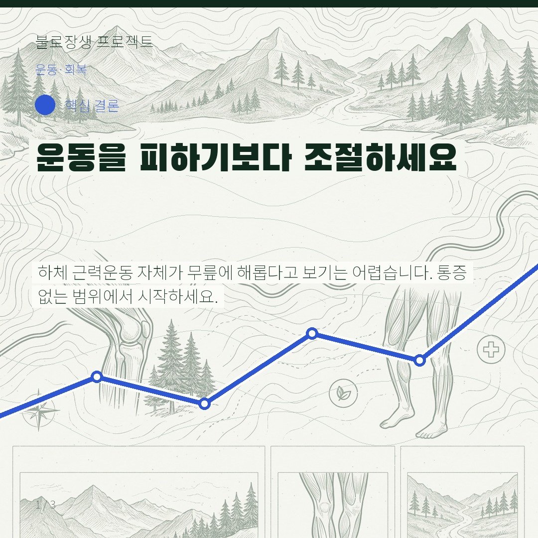 운동을 피하기보다 조절하세요