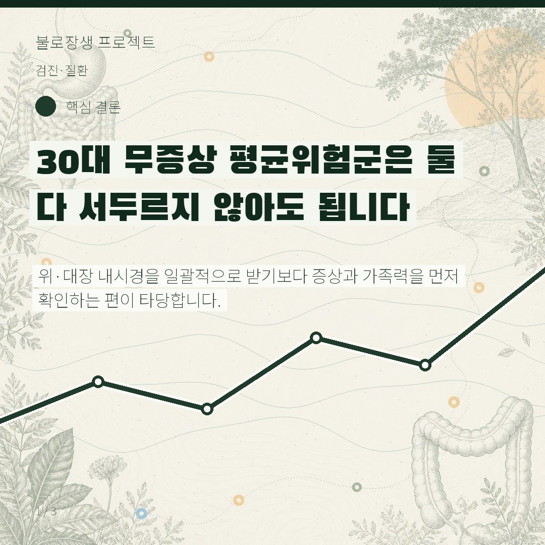 30대 무증상 평균위험군은 둘 다 서두르지 않아도 됩니다