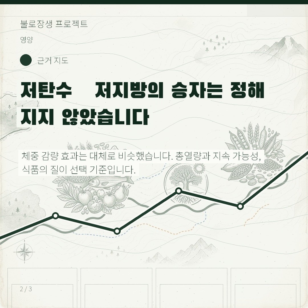 저탄수·저지방의 승자는 정해지지 않았습니다