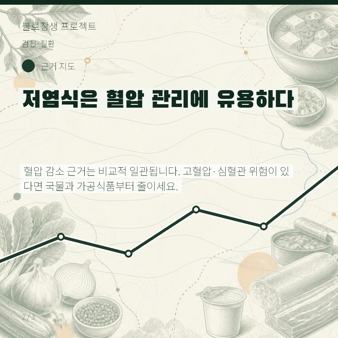 저염식은 혈압 관리에 유용하다