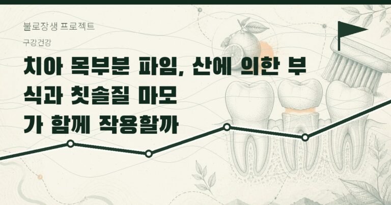 치아 목부분 파임, 산에 의한 부식과 칫솔질 마모가 함께 작용할까