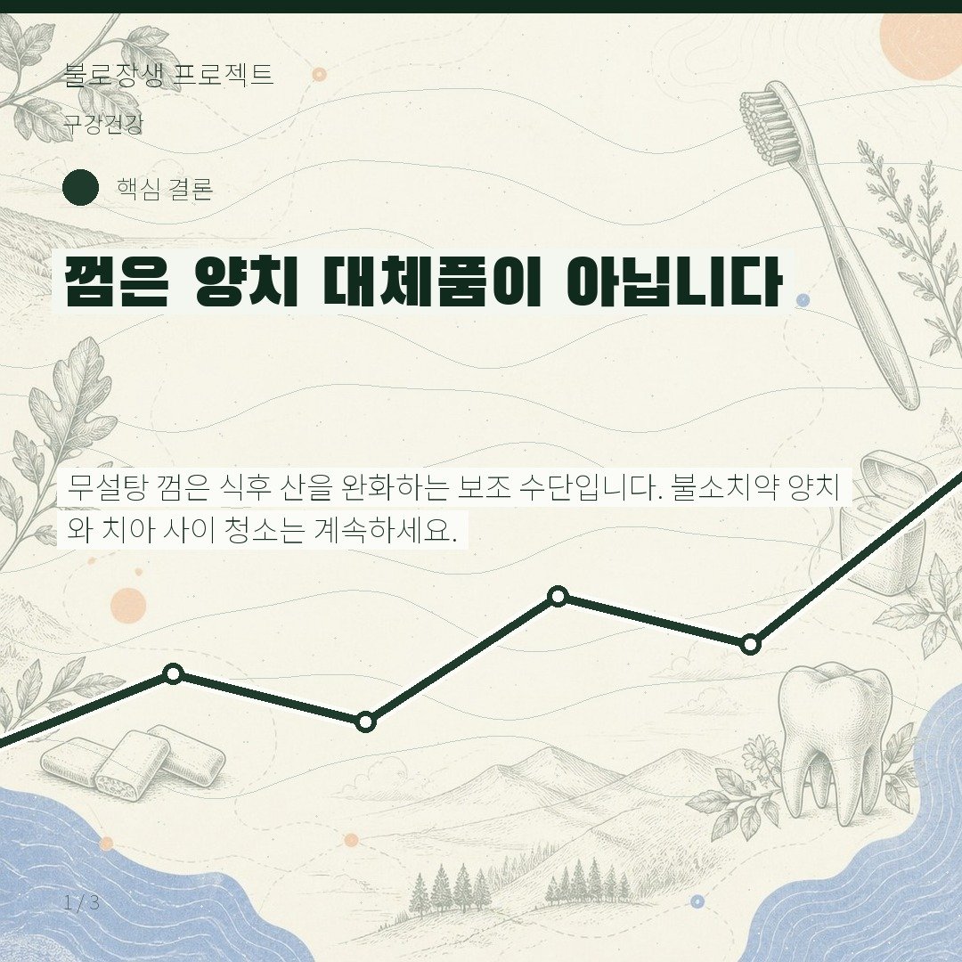 껌은 양치 대체품이 아닙니다