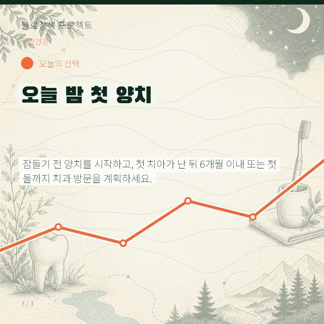 오늘 밤 첫 양치